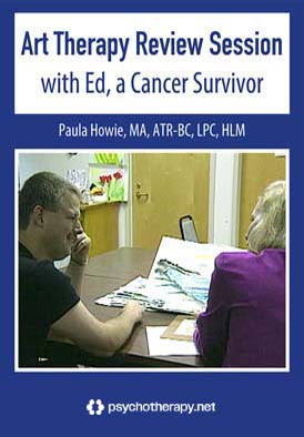 Art Therapy Review Session with Ed, a Cancer Survivor